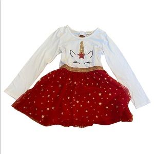 Girls Christmas unicorn Dress